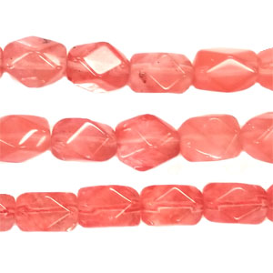 CHERRY QUARTZ FACETED NUGGET 8X12MM CHERRY QUARTZ